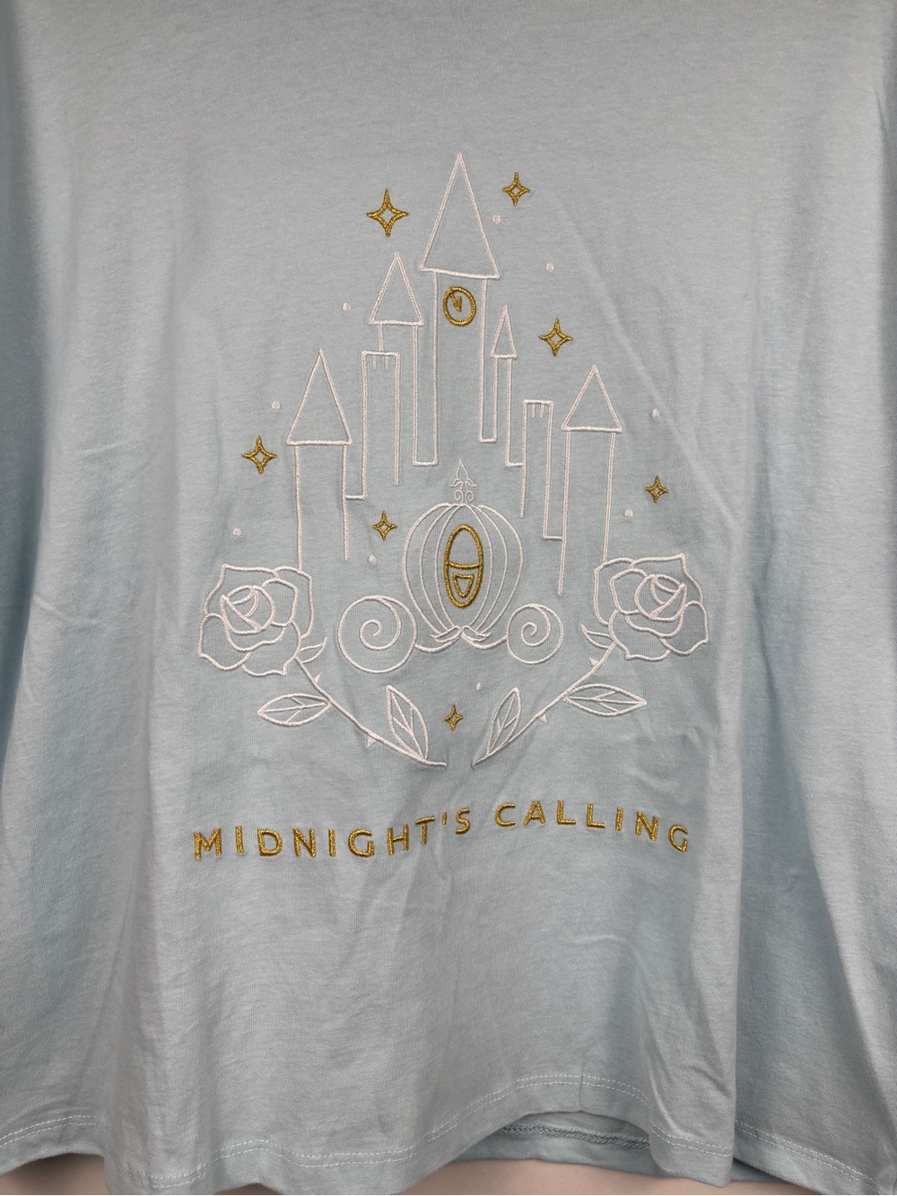 Disney Princess Cinderella Midnight’s Calling Castle Graphic Tee Blue XL NWT - Picture 2 of 5